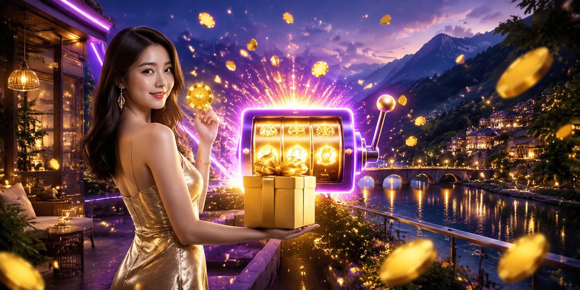 Màn hình Slot neon sáng rực tại Sa Pa với jackpot lớn đang chờ người chơi trên 1006
